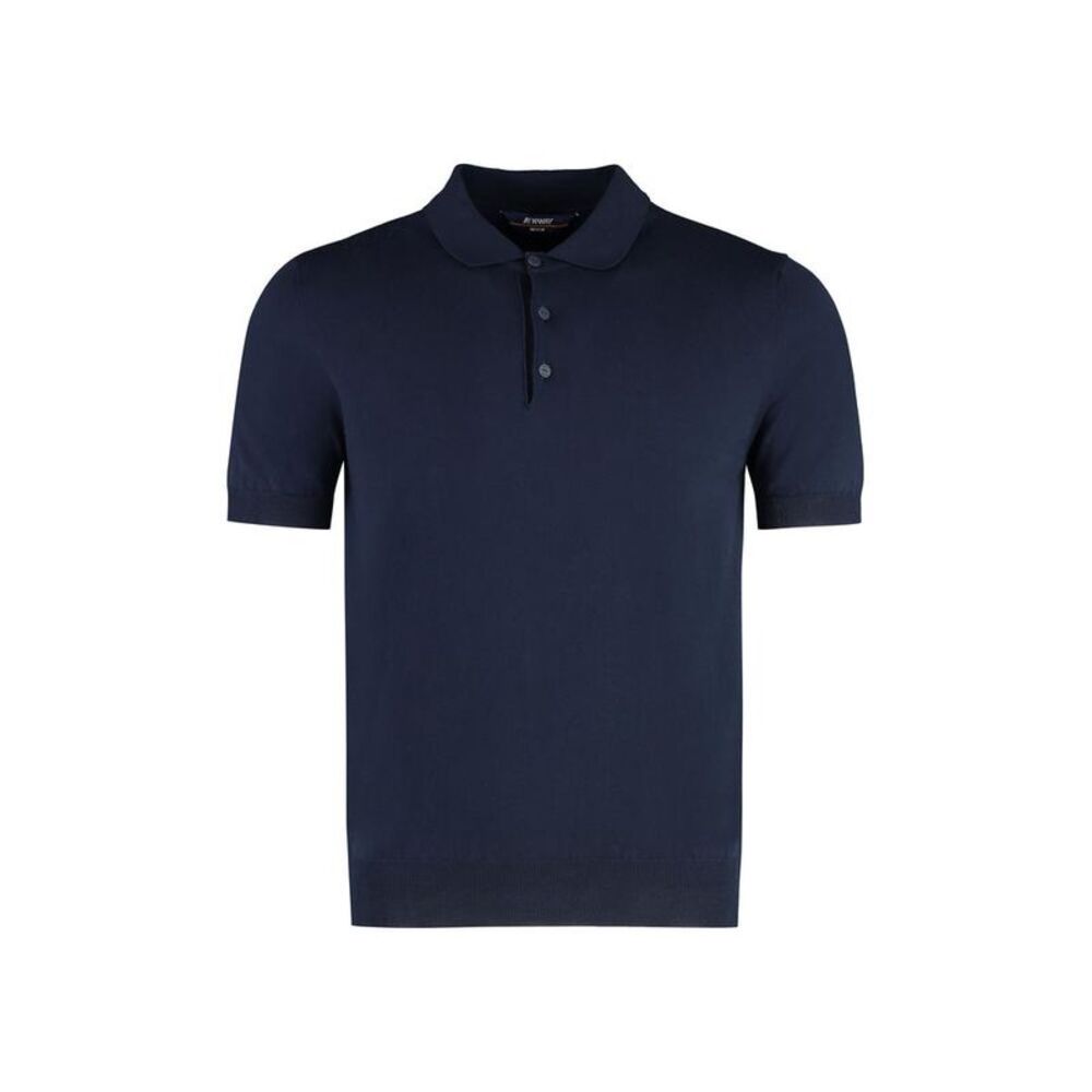 K-WAY Men's Short Sleeve Knit Polo Shirt Men BLUE T-Shirts